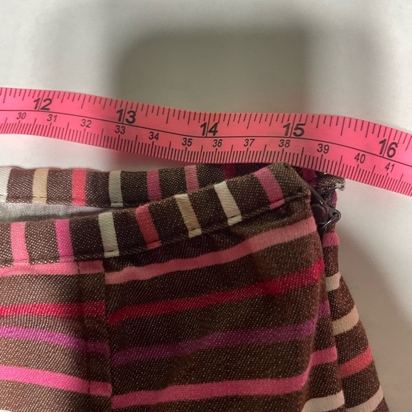 Work to Weekend Striped Women's Skirt - Pink and Brown - Picture 6 of 8